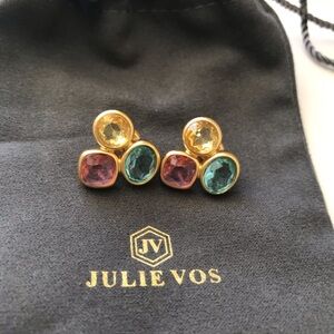Nwot julie Vos  Gold Multicolor Stud Earrings